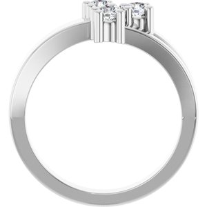 10K X1 White Gold 3-Stone Family Engravable Ring Mounting