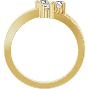 18K Yellow Gold 3-Stone Family Ring Mounting