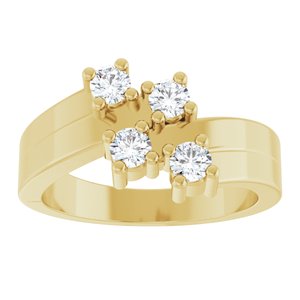 10K Yellow Gold 4-Stone Family Ring Mounting