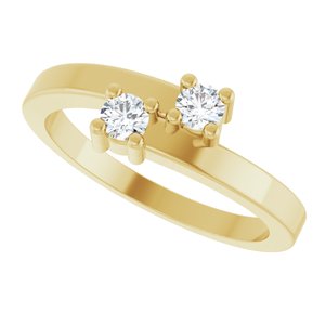 10K Yellow Gold 2-Stone Family Ring Mounting
