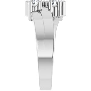 Continuum Sterling Silver 4-Stone Family Engravable Ring Mounting