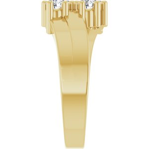 10K Yellow Gold 4-Stone Family Ring Mounting