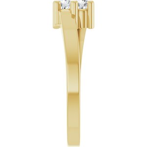 10K Yellow Gold 2-Stone Family Ring Mounting