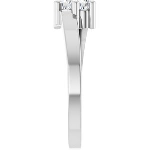 10K X1 White Gold 2-Stone Family Engravable Ring Mounting
