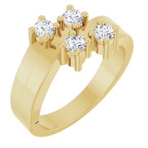 10K Yellow Gold 4-Stone Family Ring Mounting