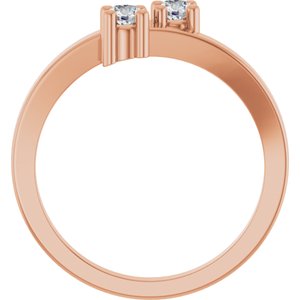 18K Rose Gold 2-Stone Family Engravable Ring Mounting