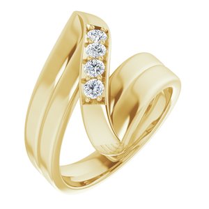 18K Yellow Gold 4-Stone Family Ring Mounting