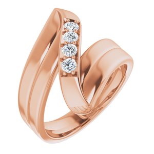 18K Rose Gold 4-Stone Family Ring Mounting