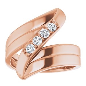 14K Rose Gold 4-Stone Family Ring Mounting