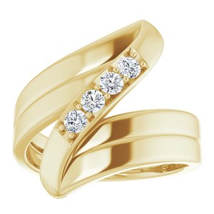 14K Yellow Gold 4-Stone Family Ring Mounting