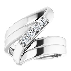 14K White Gold 4-Stone Family Ring Mounting
