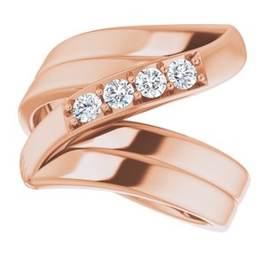 18K Rose Gold 4-Stone Family Ring Mounting