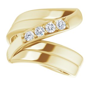 14K Yellow Gold 4-Stone Family Ring Mounting