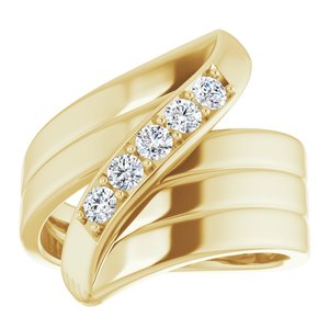 18K Yellow Gold 5-Stone Family Ring Mounting