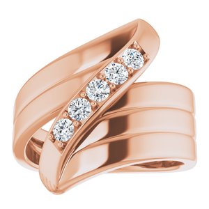 14K Rose Gold 5-Stone Family Ring Mounting