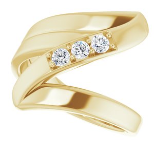 14K Yellow Gold 3-Stone Family Ring Mounting