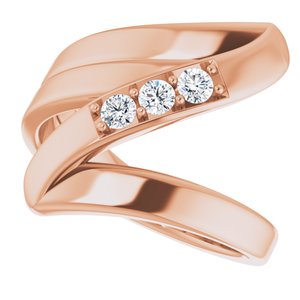 18K Rose Gold 3-Stone Family Ring Mounting