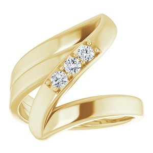 14K Yellow Gold 3-Stone Family Ring Mounting