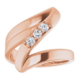 18K Rose Gold 3-Stone Family Ring Mounting