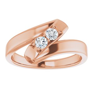14K Rose Gold 2-Stone Family Ring Mounting