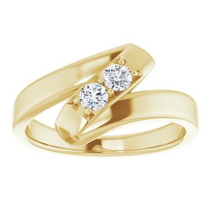 14K Yellow Gold 2-Stone Family Ring Mounting