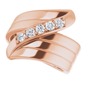 10K Rose Gold 5-Stone Family Ring Mounting