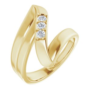 14K Yellow Gold 3-Stone Family Ring Mounting