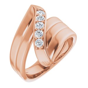 14K Rose Gold 5-Stone Family Ring Mounting