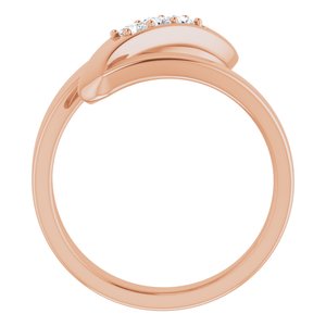 14K Rose Gold 3-Stone Family Ring Mounting