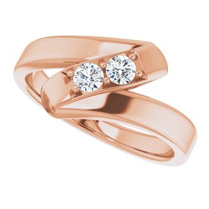 18K Rose Gold 2-Stone Family Ring Mounting