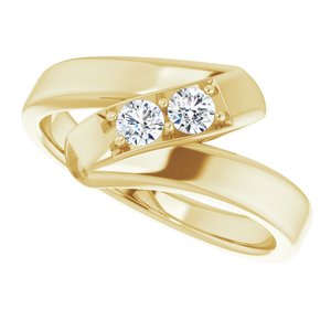 18K Yellow Gold 2-Stone Family Ring Mounting