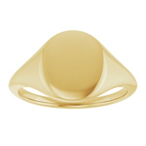 14K Yellow Gold 11x9 mm Oval Signet Ring