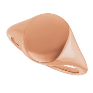 14K Rose Gold 11x9 mm Oval Signet Ring