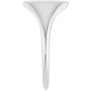 14K White Gold 11x9 mm Oval Signet Ring