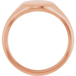14K Rose Gold 11x9 mm Oval Signet Ring