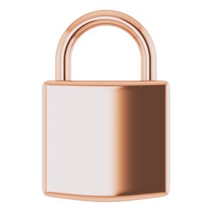10K Rose Gold Engravable Lock Pendant
