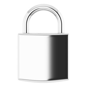 18K Palladium White Gold Engravable Lock Pendant
