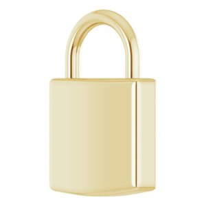 18K Yellow Gold Engravable Lock Pendant