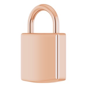 18K Rose Gold Engravable Lock Pendant
