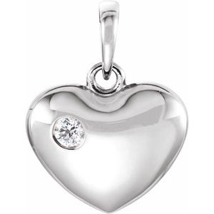 .05 CT Natural Diamond Heart Pendant