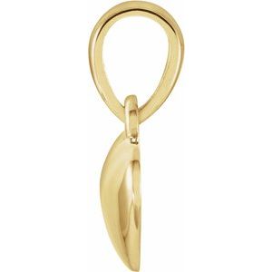 14K Yellow Gold 13.55x8.35 mm Heart Pendant Mounting for 2 mm Round