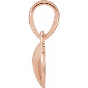 14K Rose Gold 13.55x8.35 mm Heart Pendant Mounting for 2 mm Round