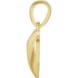 14K Yellow Gold 16.75x12.15 mm Heart Pendant Mounting for 2.4 mm Round
