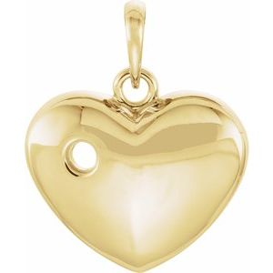 14K Yellow Gold 20.15x16 mm Heart Pendant Mounting for 3 mm Round