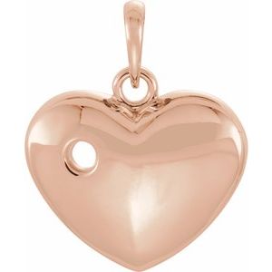 14K Rose Gold 20.15x16 mm Heart Pendant Mounting for 3 mm Round