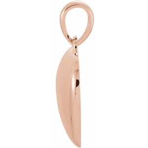 14K Rose Gold 20.15x16 mm Heart Pendant Mounting for 3 mm Round