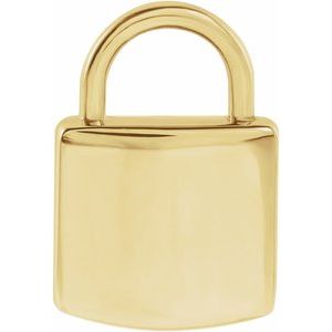 18K Yellow Gold Engravable Lock Pendant