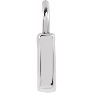 10K X1 White Gold Engravable Lock Pendant