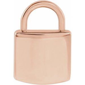 10K Rose Gold Engravable Lock Pendant