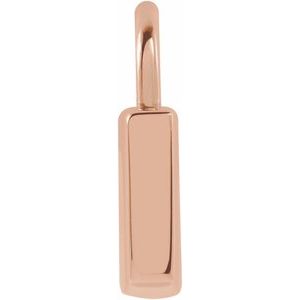 18K Rose Gold Engravable Lock Pendant